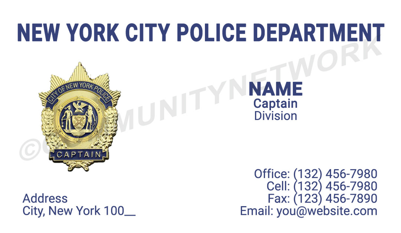 New York Police Department Business Card #7 | Captain