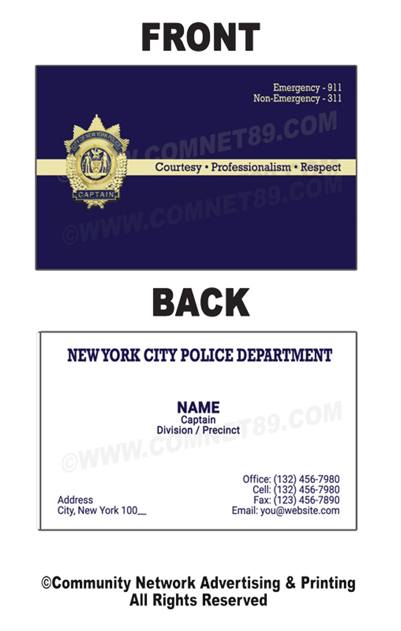 New York Police Department Business Card #19 | Captain