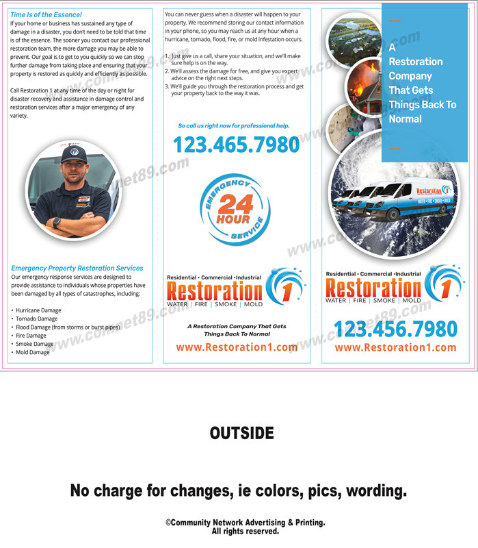 Brochure for Restoration 1 Franchises | Customizable | 8.5 x 11