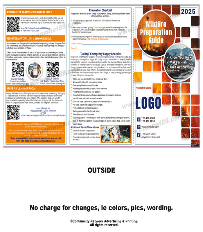 Wildfire Preparation Brochure | Customizable | Emergency Preparedness