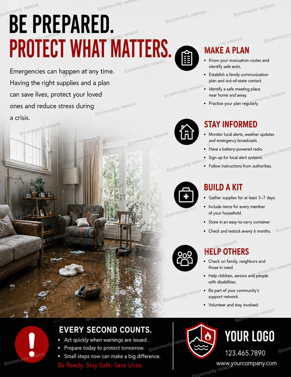 Emergency Preparedness Brochure 01 | 11 x 17 | Half Fold