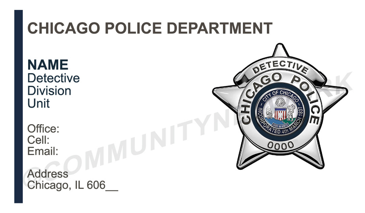 Chicago Police Business Card #1 | Detective Badge