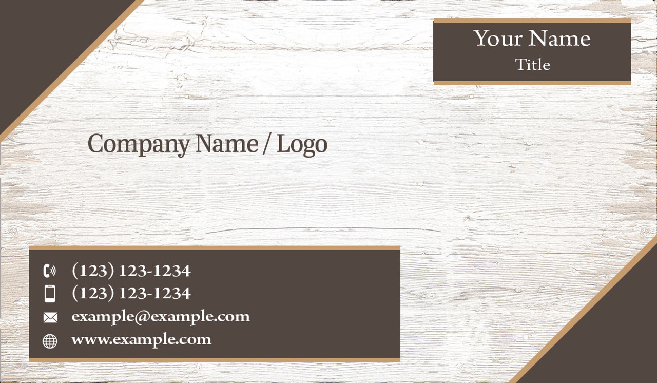 Wood with Brown Accent Business Card 09 - Single Sided