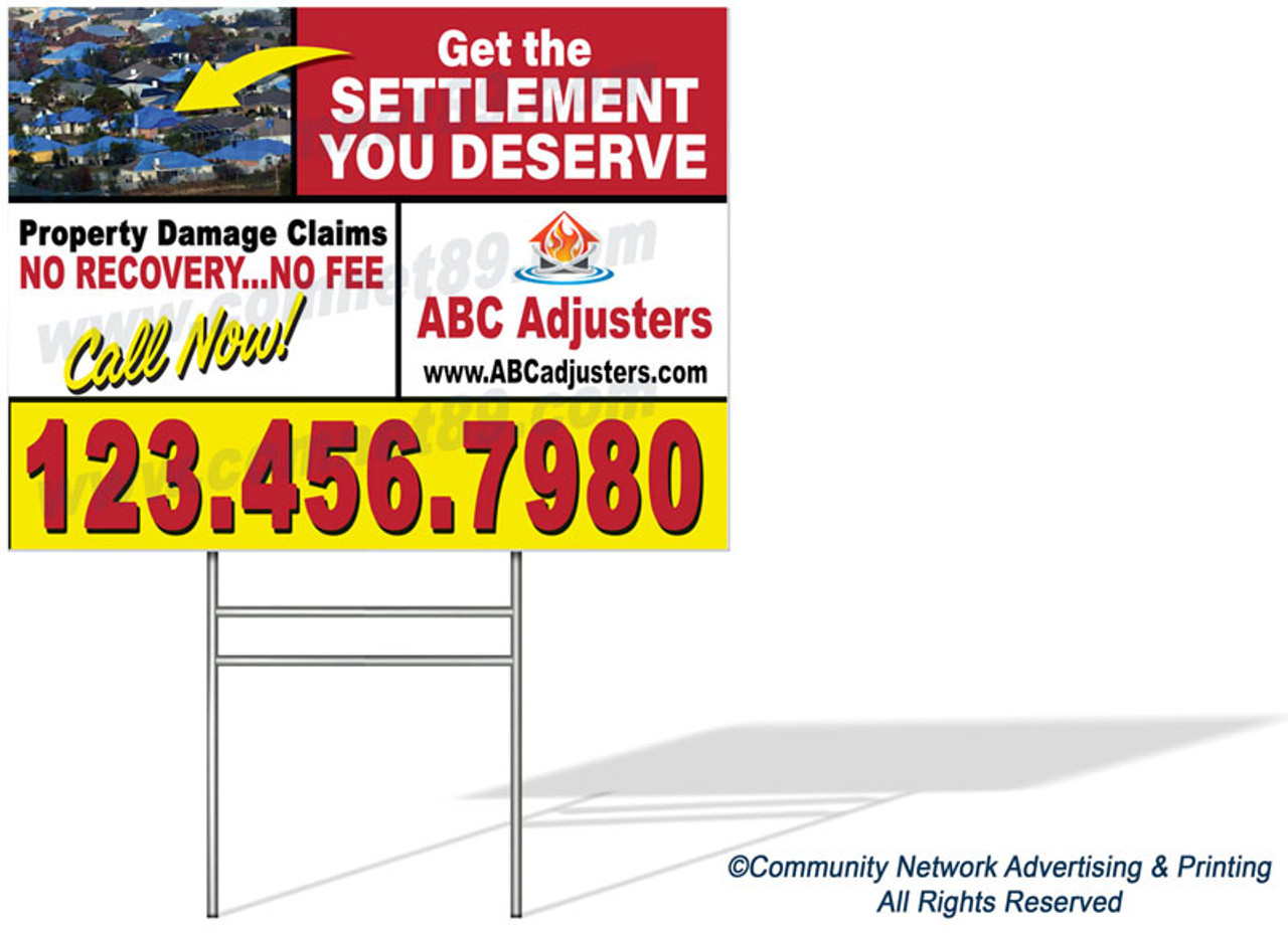 Public Adjuster Yard Sign 04 | 18 x 24