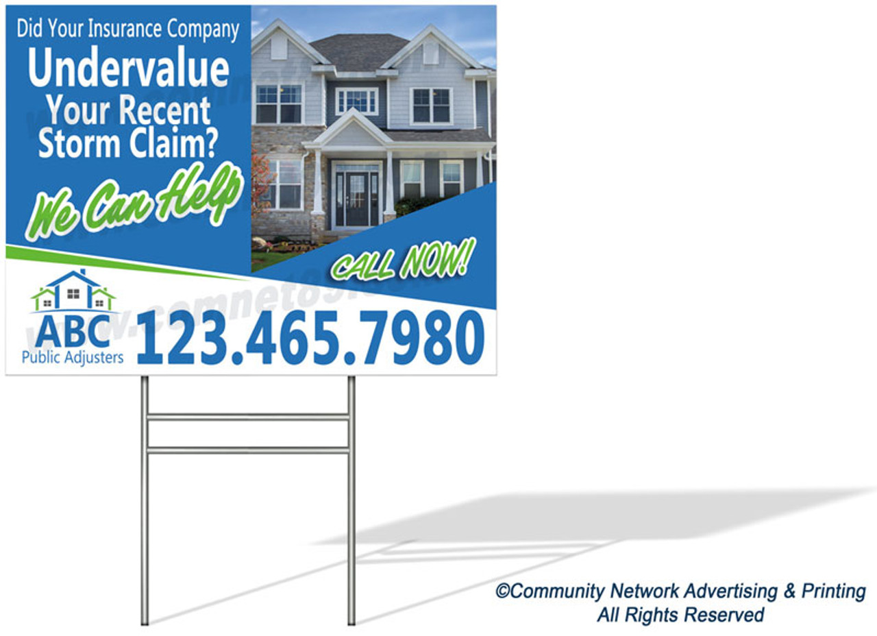 Public Adjuster Yard Sign 05 | 18 x 24