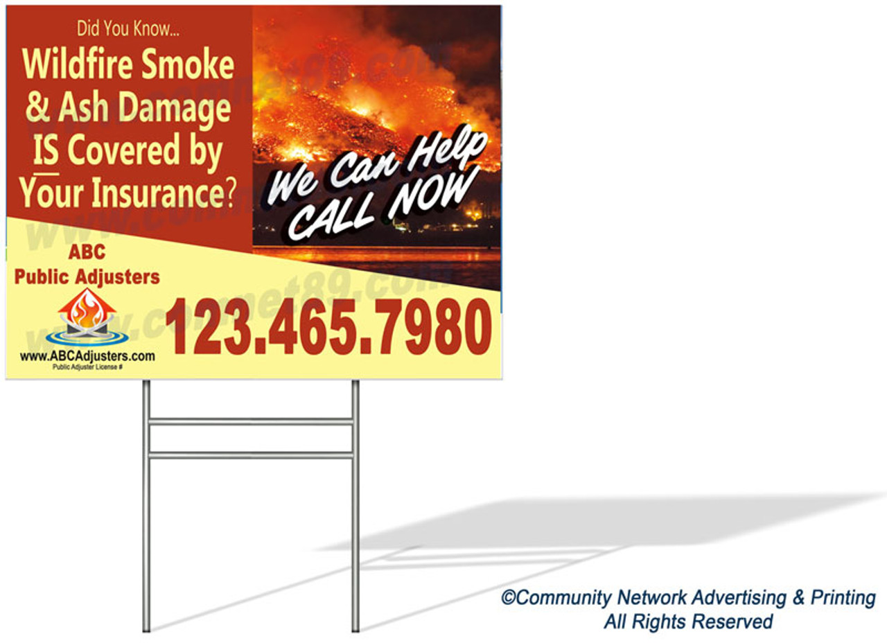 Public Insurance Claims Adjuster Yard Sign 06 | 18 x 24