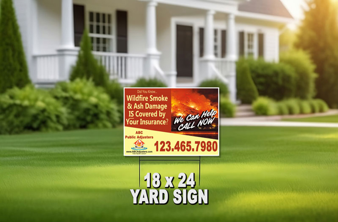 Public Insurance Claims Adjuster Yard Sign 06 | 18 x 24