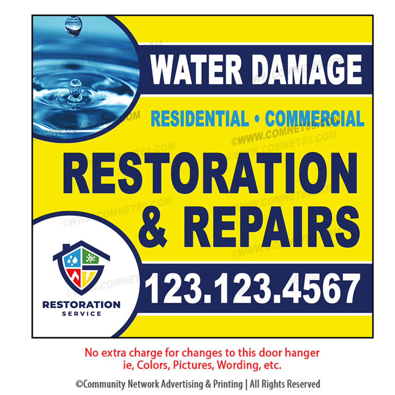 Water Damage Restoration Banner 02 | 4' x 4'