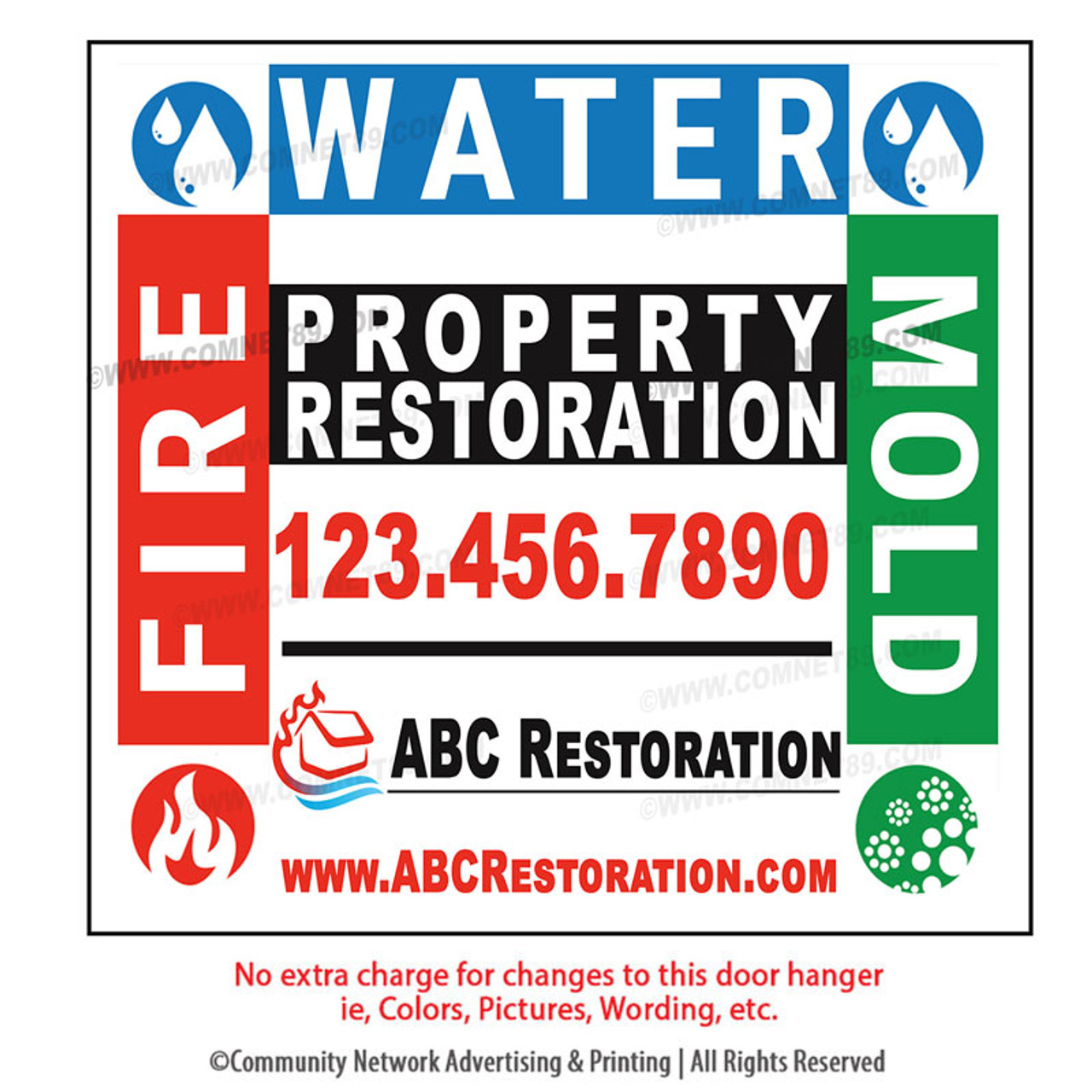 Water Damage Restoration  Banner 03 | 4' x 4'