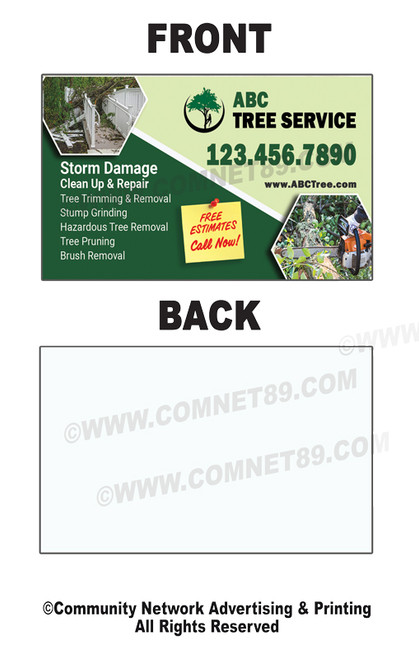 Tree Service Business Card 01 | Single Sided Tree Service Business Card 01 | Single Sided