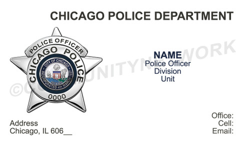 Chicago Police Business Card #5 | Police Officer Badge Chicago Police Business Card #5 | Police Officer Badge