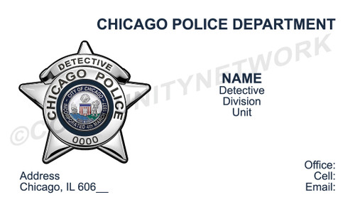 Chicago Police Business Card #6 | Detective Badge Chicago Police Business Card #6 | Detective Badge