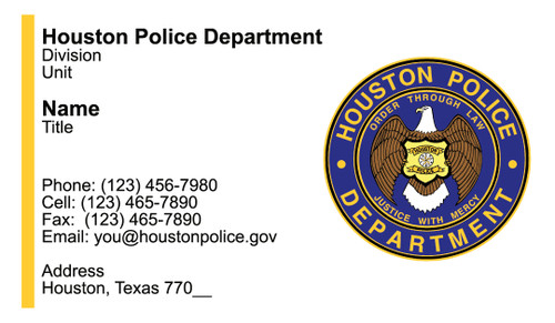 HPD Business Card #1 | Police Department Patch HPD Business Card #1 | Police Department Patch