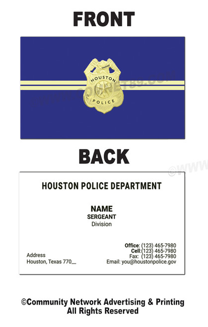 HPD Business Card #21 | Double Sided | Sergeant HPD Business Card #21 | Double Sided | Sergeant