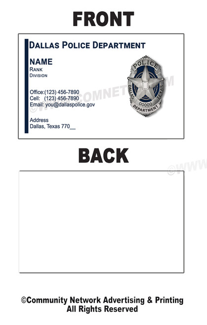 DPD Business Card #14 | Department Badge DPD Business Card #14 | Department Badge