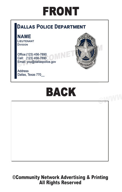 DPD Business Card #18 | Lieutenant Badge DPD Business Card #18 | Lieutenant Badge