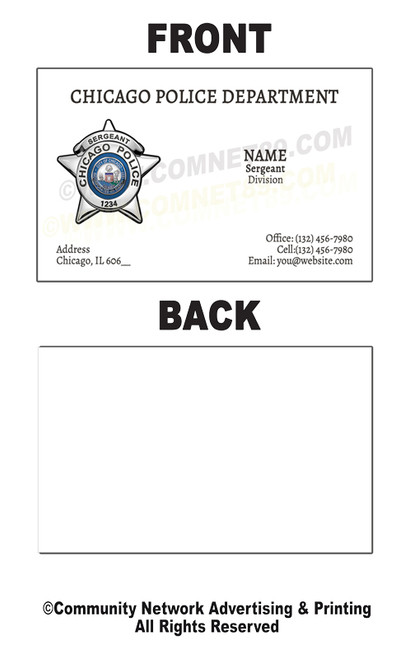Chicago Police Business Card #9 | Sergeant Chicago Police Business Card #9 | Sergeant
