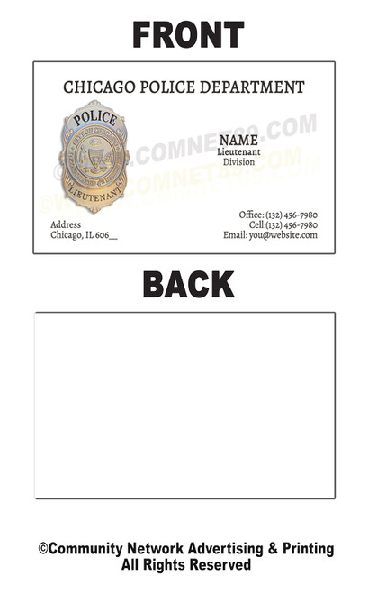 Chicago Police Business Card #10 | Lieutenant Chicago Police Business Card #10 | Lieutenant