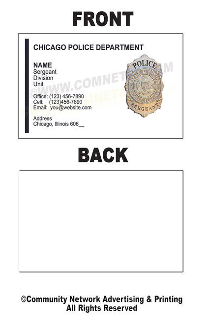 Chicago Police Business Card #12 | Sergeant Chicago Police Business Card #12 | Sergeant
