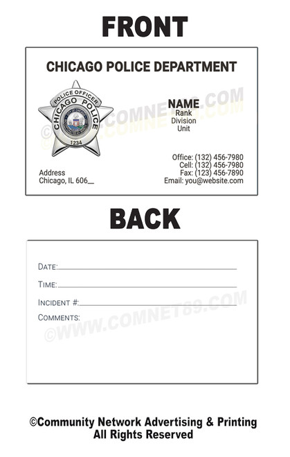 Chicago Police Business Card #19 | Officer Chicago Police Business Card #19 | Officer