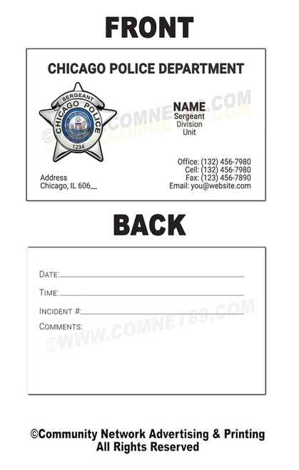 Chicago Police Business Card #21 | Sergeant Chicago Police Business Card #21 | Sergeant