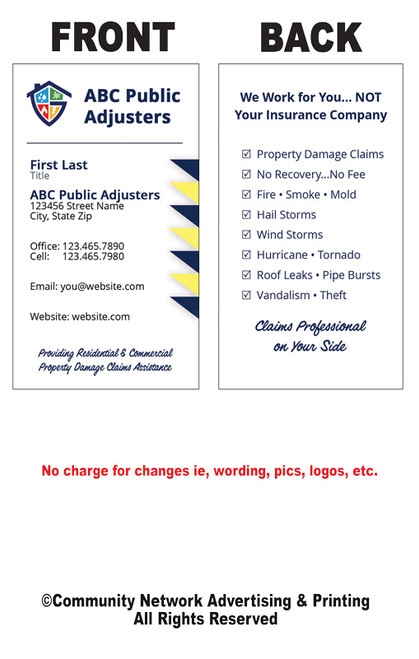 Public Insurance Adjuster Business Card 09