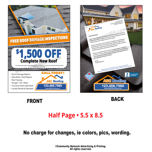 Roofing Flyer 18 | 5.5 x 8.5 | Half Page