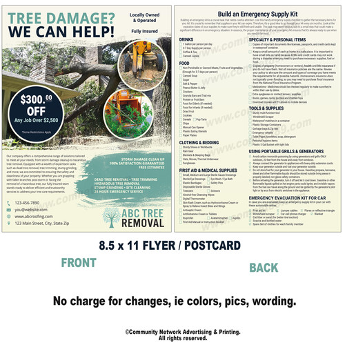 Tree Service Flyer 04 | 8.5 x 11 | Emergency Supply List on Back Tree Service Flyer 04 | 8.5 x 11 | Emergency Supply List on Back