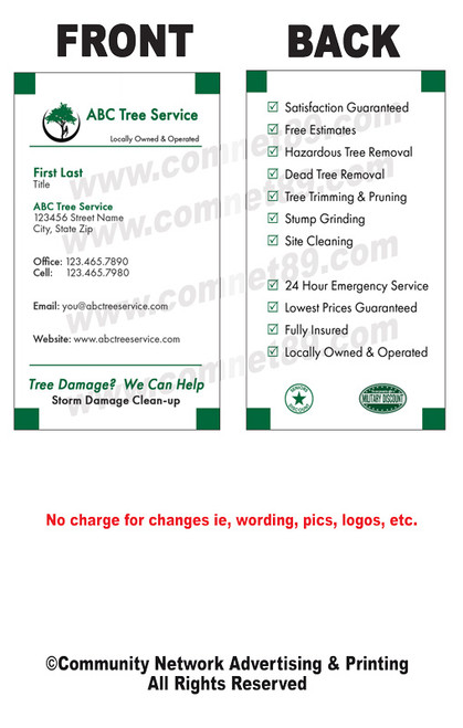 Tree Service Business Card 08 | Double Sided Tree Service Business Card 08 | Double Sided