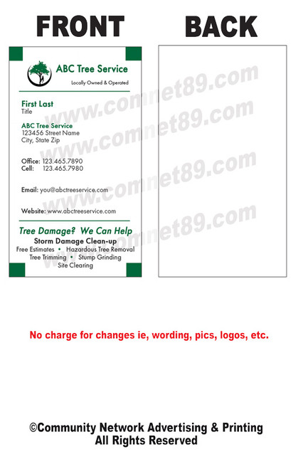 Tree Service Business Card 08 | Single Sided Tree Service Business Card 08 | Single Sided