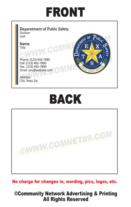Texas DPS Business Card #05