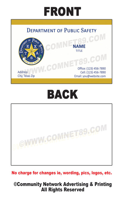 Texas DPS Business Card #06