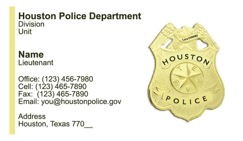 HPD Business Card #7 | Lieutenant Badge HPD Business Card #7 | Lieutenant Badge