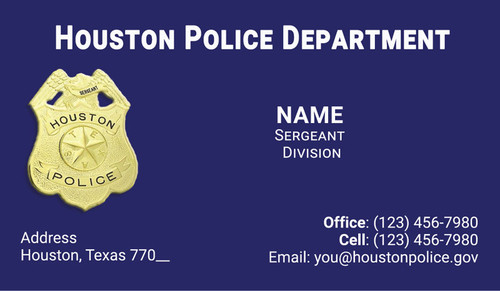 HPD Business Card #16 | Police Sergeant HPD Business Card #16 | Police Sergeant