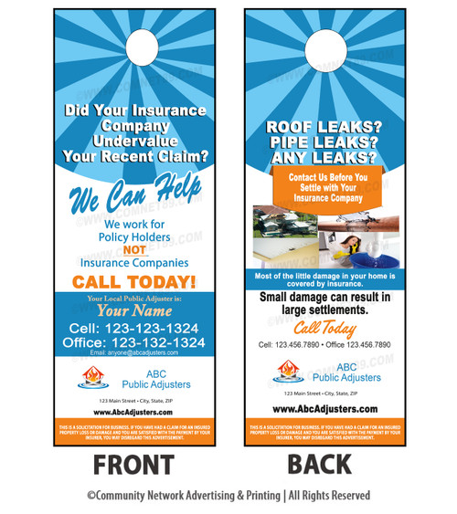 Insurance Adjuster Door Hanger 06