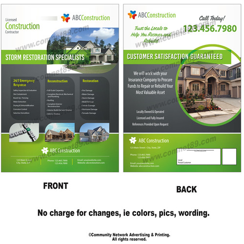 Property Restoration EDDM Postcard 01 | 8.5 x 11 Property Restoration EDDM Postcard 01 | 8.5 x 11