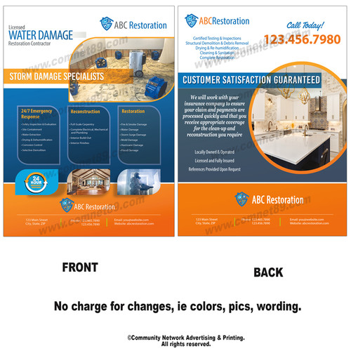 Water Damage Restoration Flyer 01 | 8.5 x 11 Water Damage Restoration Flyer 01 | 8.5 x 11