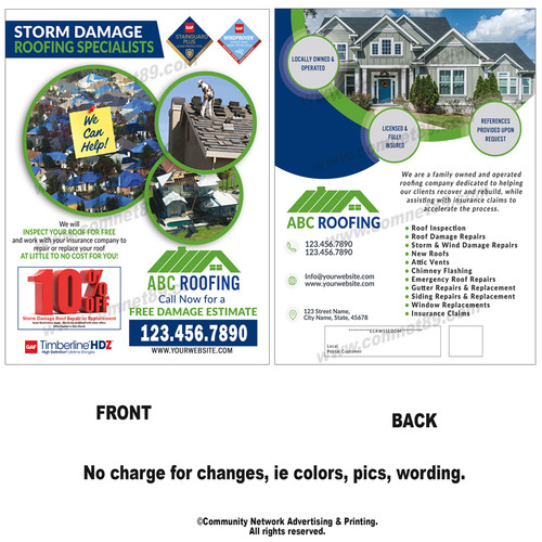 Roofing EDDM Postcard 15 | 8.5 x 11 Roofing EDDM Postcard 15 | 8.5 x 11