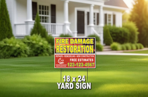 Fire Damage Restoration  Yard Sign 01 | 18" x 24"