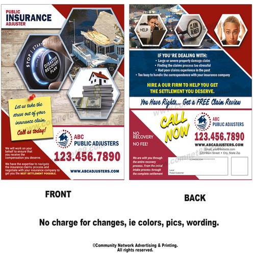 Public Insurance Adjuster EDDM Postcard 13 | 8.5 x 11