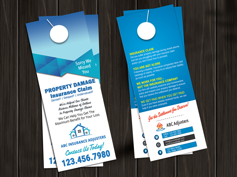 This door hanger is here to provide some clarity and let property owners know that public adjuster services are available to them after a storm