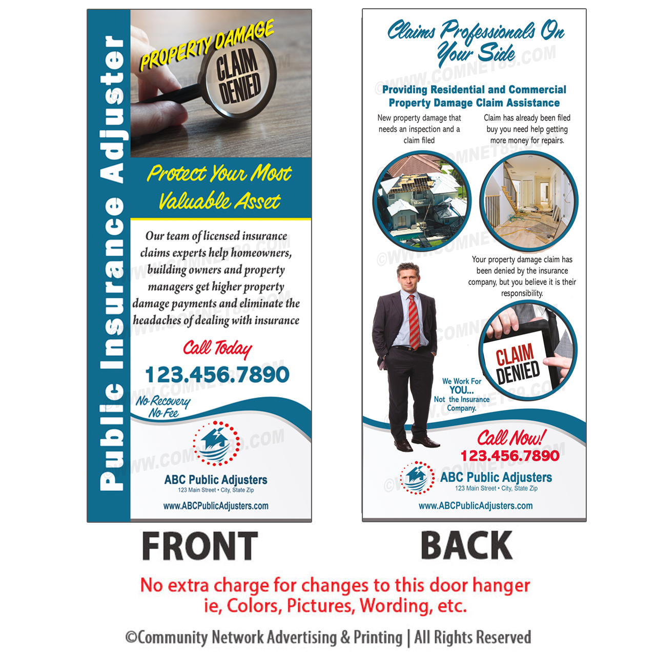 Custom Designed for you firm.  No charge for changes, ie colors, wording, pics.  Proofs in 24-48 hours.