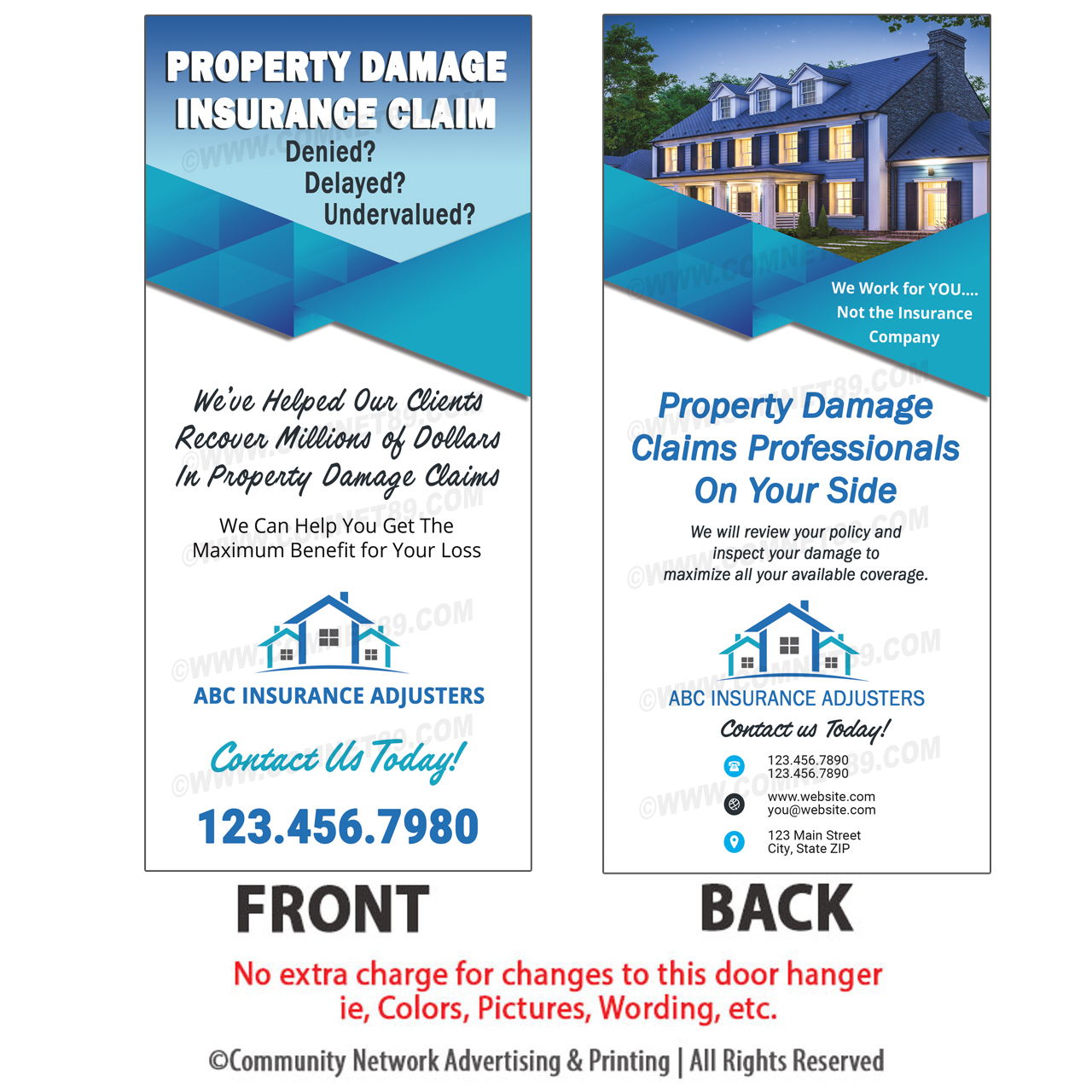 Storm Damage Rack Card for Insurance Claims Adjuster