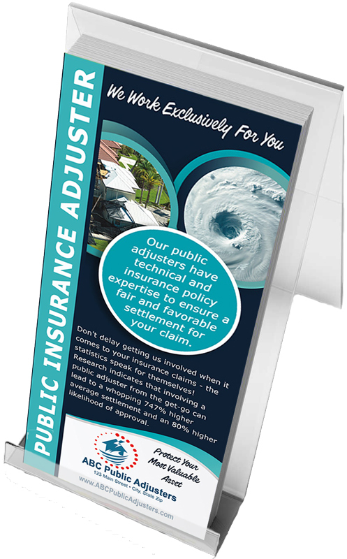 Get the ultimate storm damage rack card for public adjusters, packed with vital information on what to do after a storm hits. 