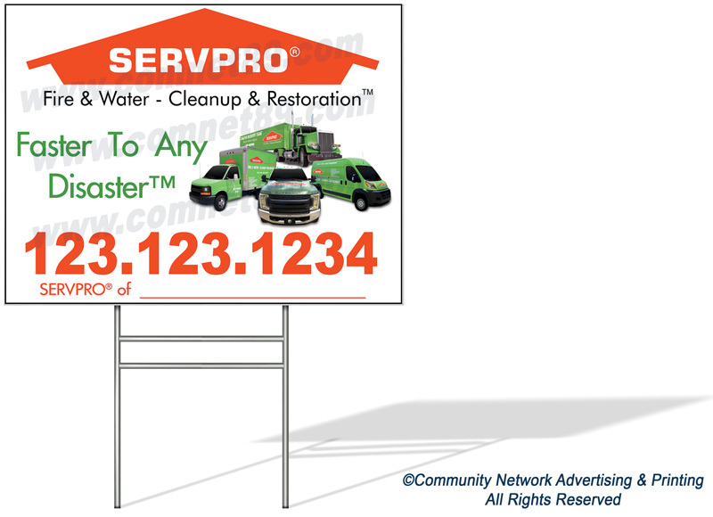 Boost your Servpro enterprise using yard signs in calamity-hit zones, with complimentary next-day delivery.