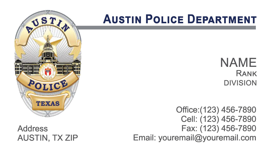 Austin Police Department Business Cards