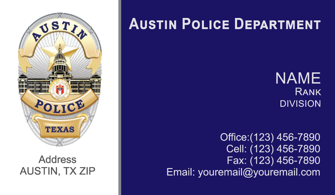 Arlington Police Department Business Cards