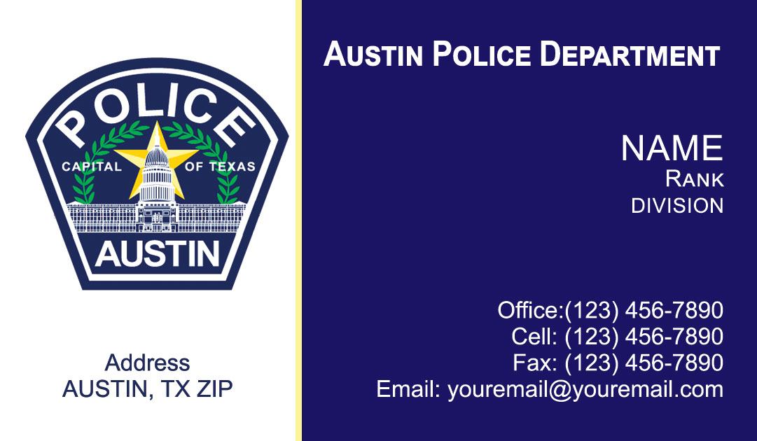 Austin Police Department Business Cards