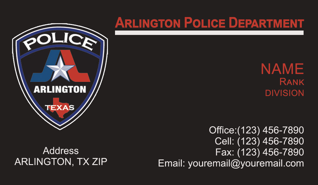 Arlington Police Department Business Cards