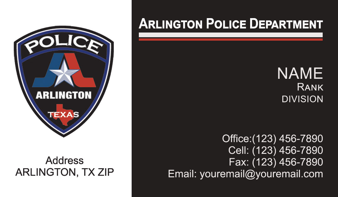 Arlington Police Department Business Cards